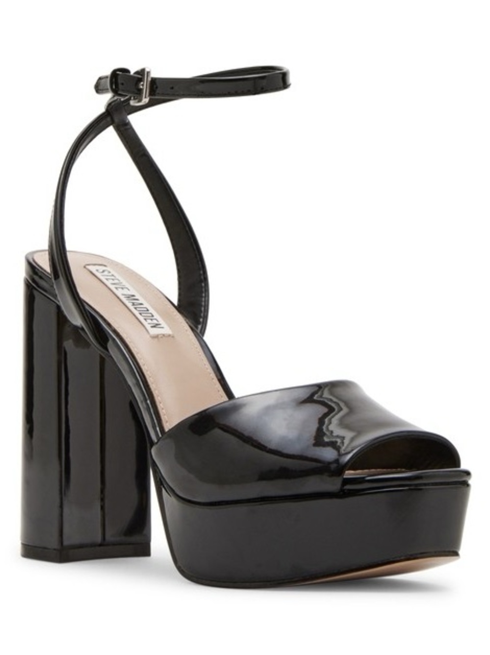 Steve Madden • Lourdes Black Patent Heel Sandals